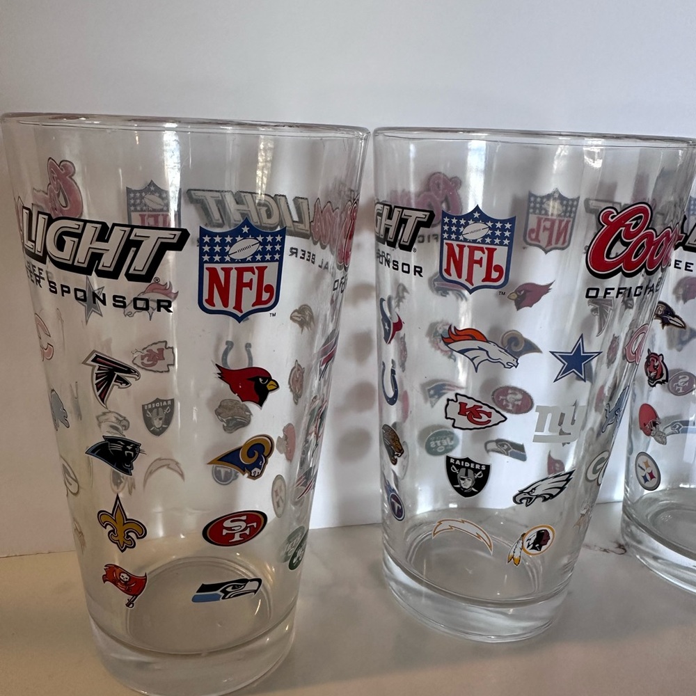 Coors light NFL pint glasses.